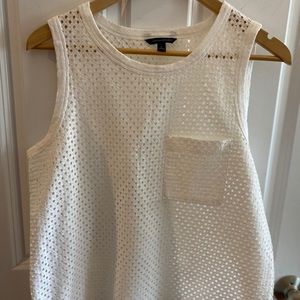 Banana Republic White Mesh Tank Top with Pocket